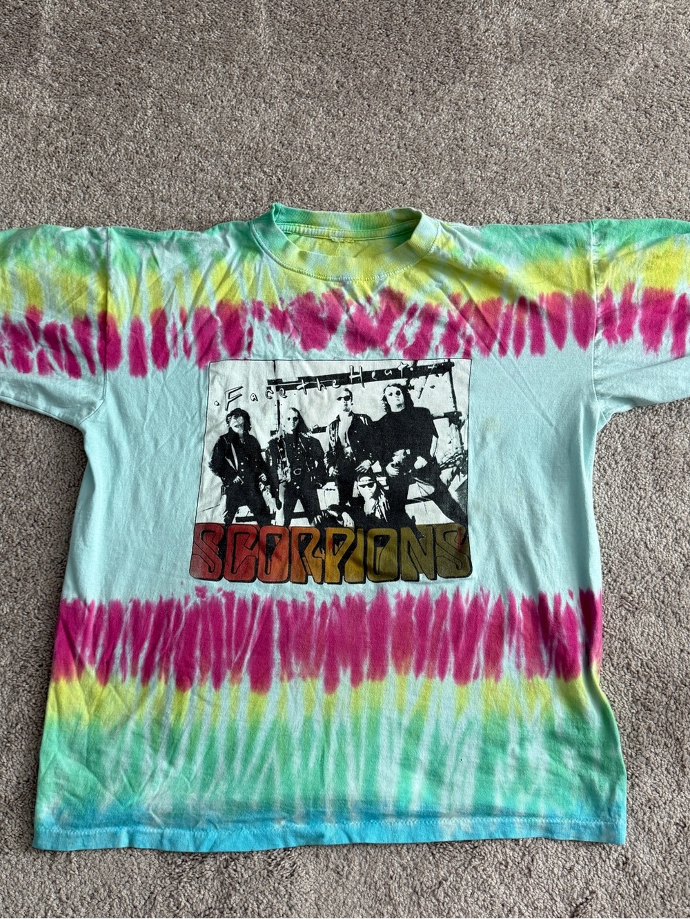90s Vintage Scorpions & Kings X Tie Dye Concert T Shirt Band Tee XL 23”